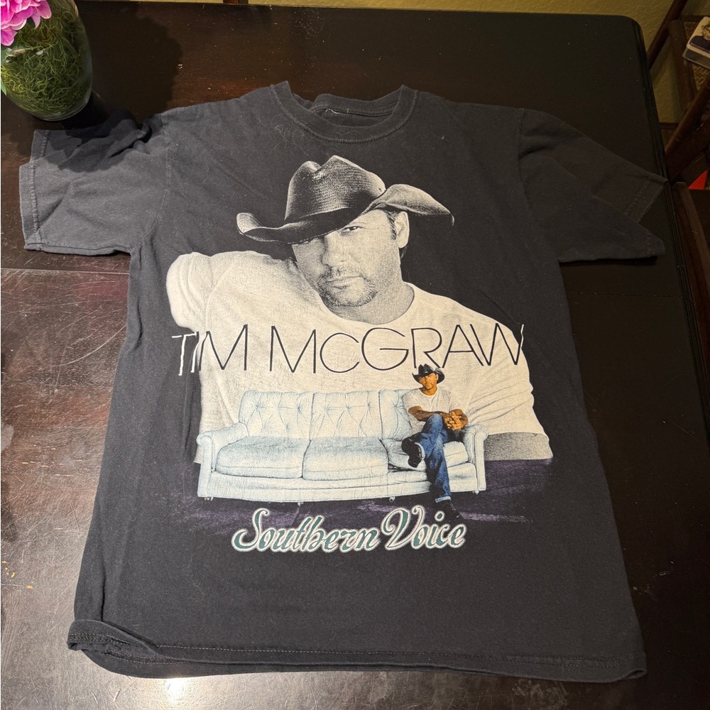 Tim McGraw 2010 Southern Voice Merch Band Tour Graphic T-Shirt size l